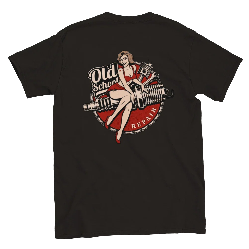 Old School Repair - Hot Rod - Back Print - Classic Unisex Crewneck Unisex
