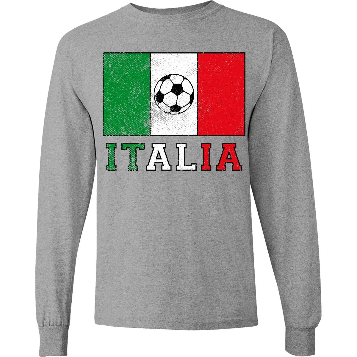 Inktastic Italian Soccer Long Sleeve Pinkinkart Flag Futbol Italia Italy Unisex
