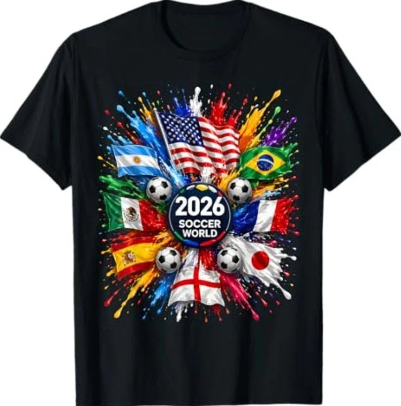 2026 Soccer World USA Flag Burst Fan Tee Unisex