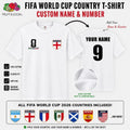 Personalised World Cup 2026 Country Football Mens Kids England Team Tee Unisex