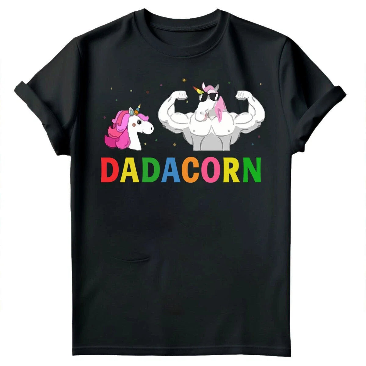 Fathers Day Mens T Shirt Funny Unicorn Dadacorn Daddy Gymer Dad Tee Top #FD Unisex