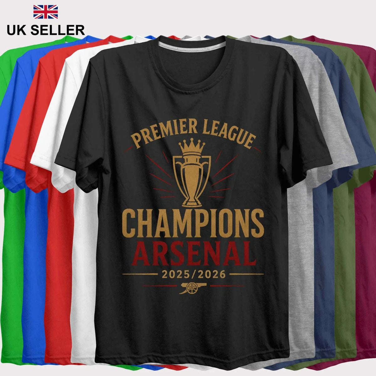 Mens Arsenal Football T Shirt 2026 Champions Kids Soccer Shirt Football Fan Top Unisex