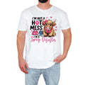 Funny Highland Cow Mens T-Shirt Im Not A Hot Mess Spicy Disaster Gift