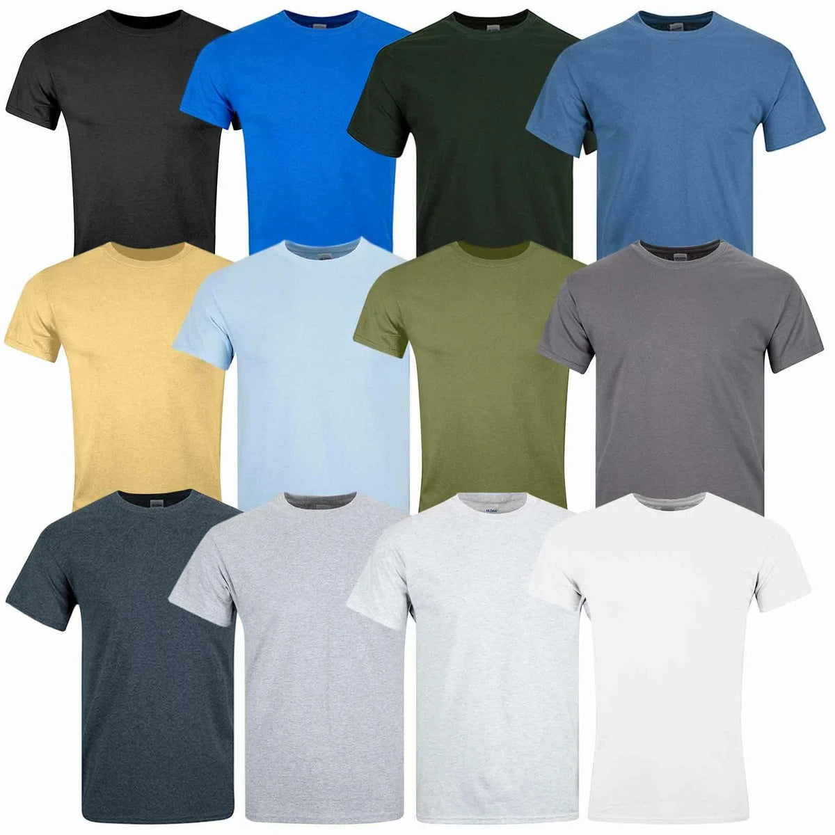 Mens Gildan Heavy Cotton Plain Short Sleeve Crew Neck S-3XL 175-185gsm Unisex