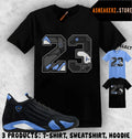 Shirt Matching AJ 14 Black University Blue 2026 To Match Sneaker Retro Number 23 Unisex