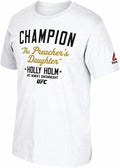 Reebok Men s UFC Fan Holly Holm Champion Short-Sleeve White, Large Unisex