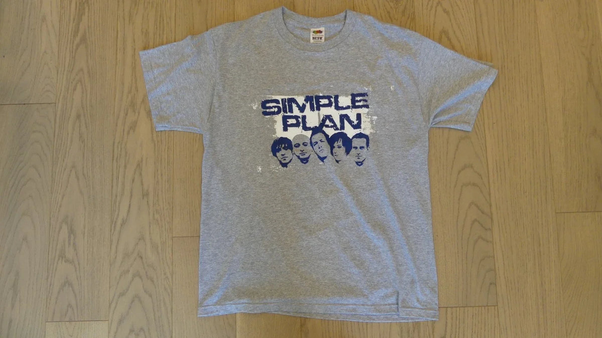 Vintage 2000s Simple Plan Promo Concert Grey Large Fruit of the Loom Unisex