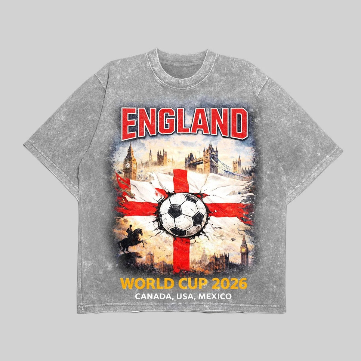 England World Cup 2026 Washed British Flag Soccer Jersey Fan Gift Unisex