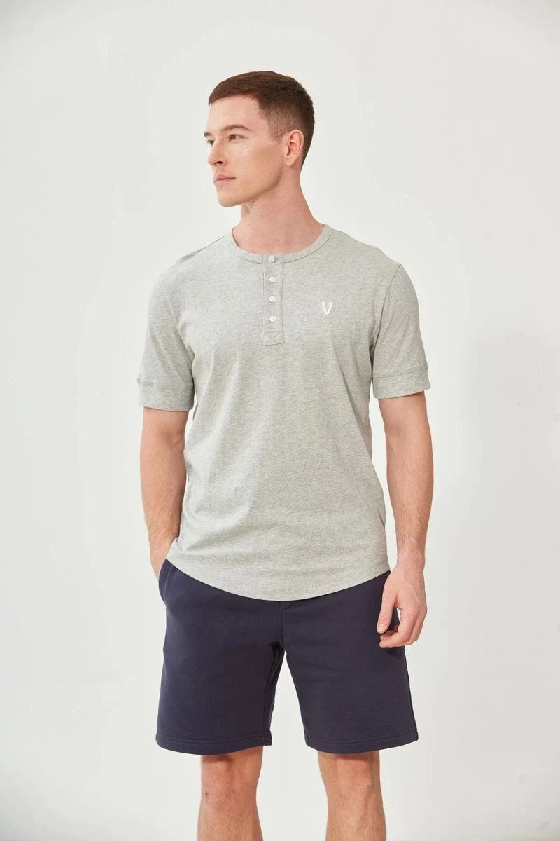 VarietyAthletics Mens Soft Cotton Elastic Sleeve Cuff Henley Unisex