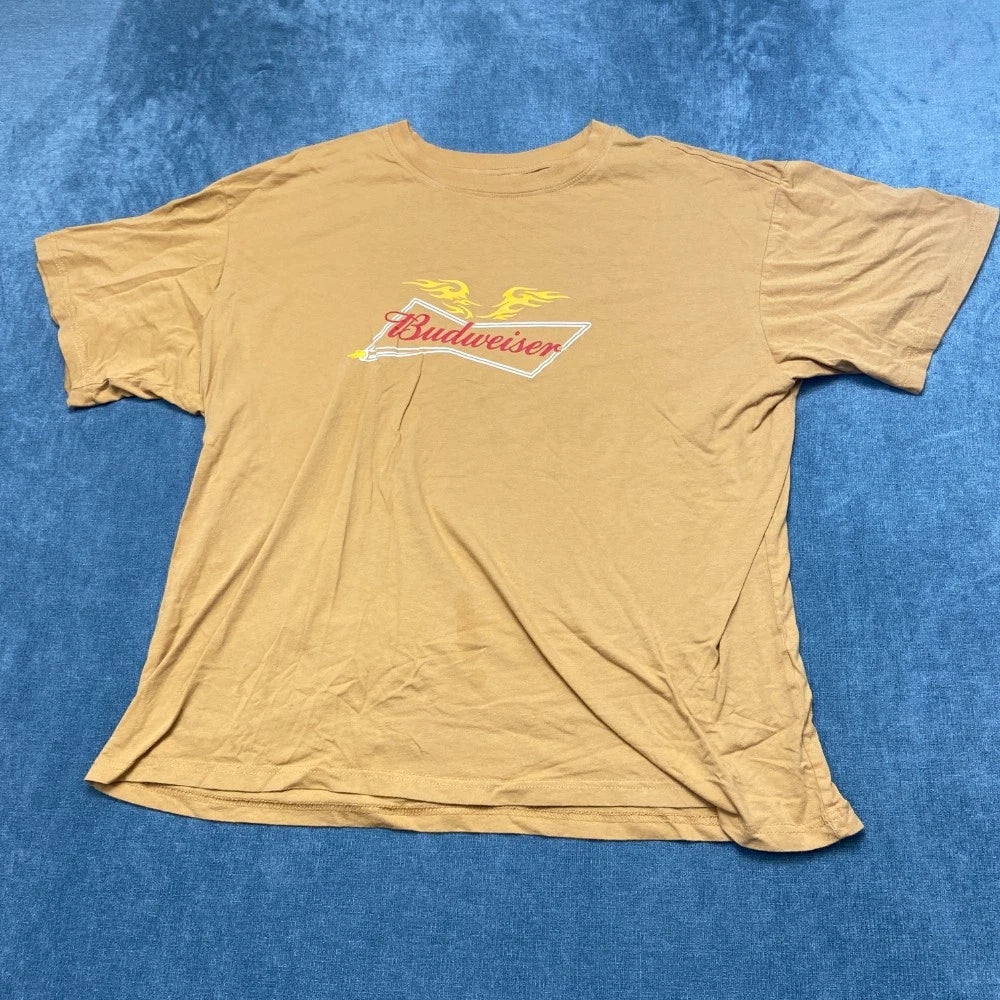 Pacsun Budweiser King Of Beers Men 2XL Tan Everyday Wear All Day Comfort Unisex