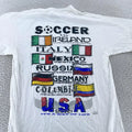 Vintage CYRK Soccer It's A Way of Life Shirt Mens S/M USA World Flags 90s Tee Unisex