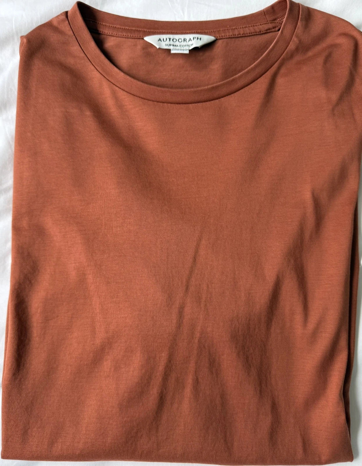 Autograph Supima Cotton T Shirt Mens Large Copper Tan Premium Crew Neck Tee Unisex