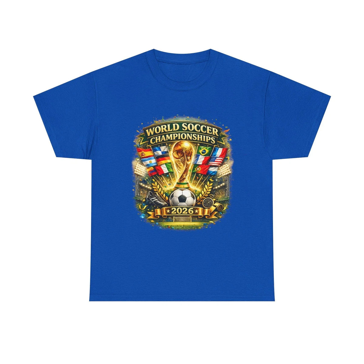 World Soccer Championships 2026 Tee | Soccer Trophy, Flags Unisex