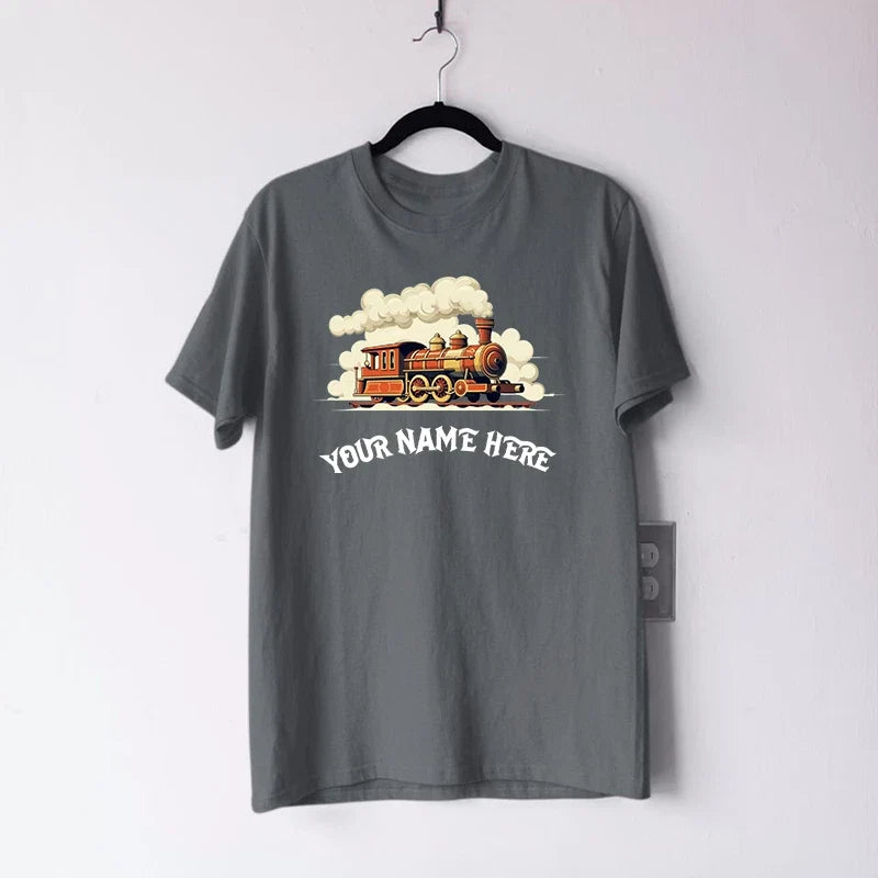 Personalised Custom Name Steam Train Vintage Locomotive Railway Gift Unisex