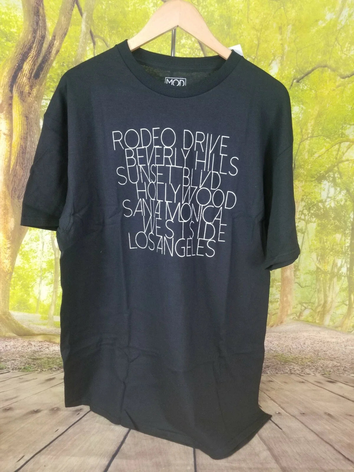 Modern Lux Mens Black Front Print XL 100%Cotton New Unisex
