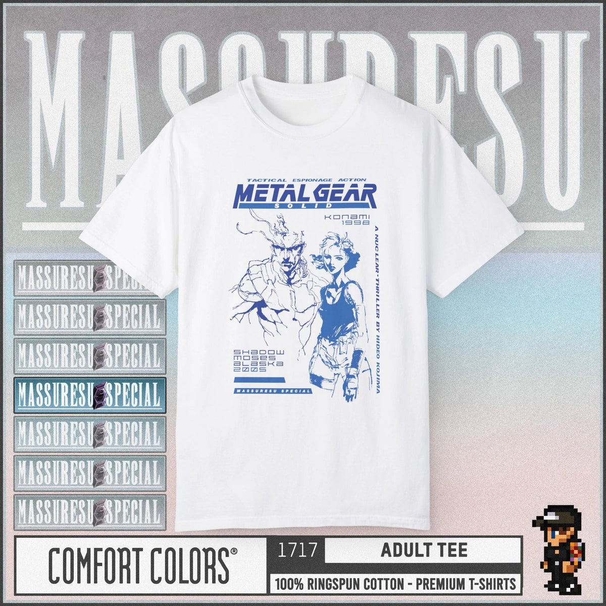 Metal Gear Solid [Snake Meryl] Premium - PS1 Kojima Solid Liquid Fox 2 3 Unisex
