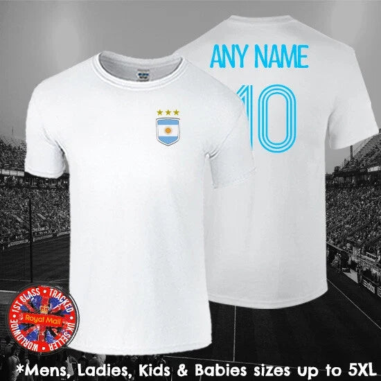Argentina World Cup Winners Three Star Football Fan Maradona Messi Unisex