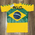 Brazil Soccer Football Carlsberg Hummel AOP Graphic Double Sided T Shirt Mens XL Unisex