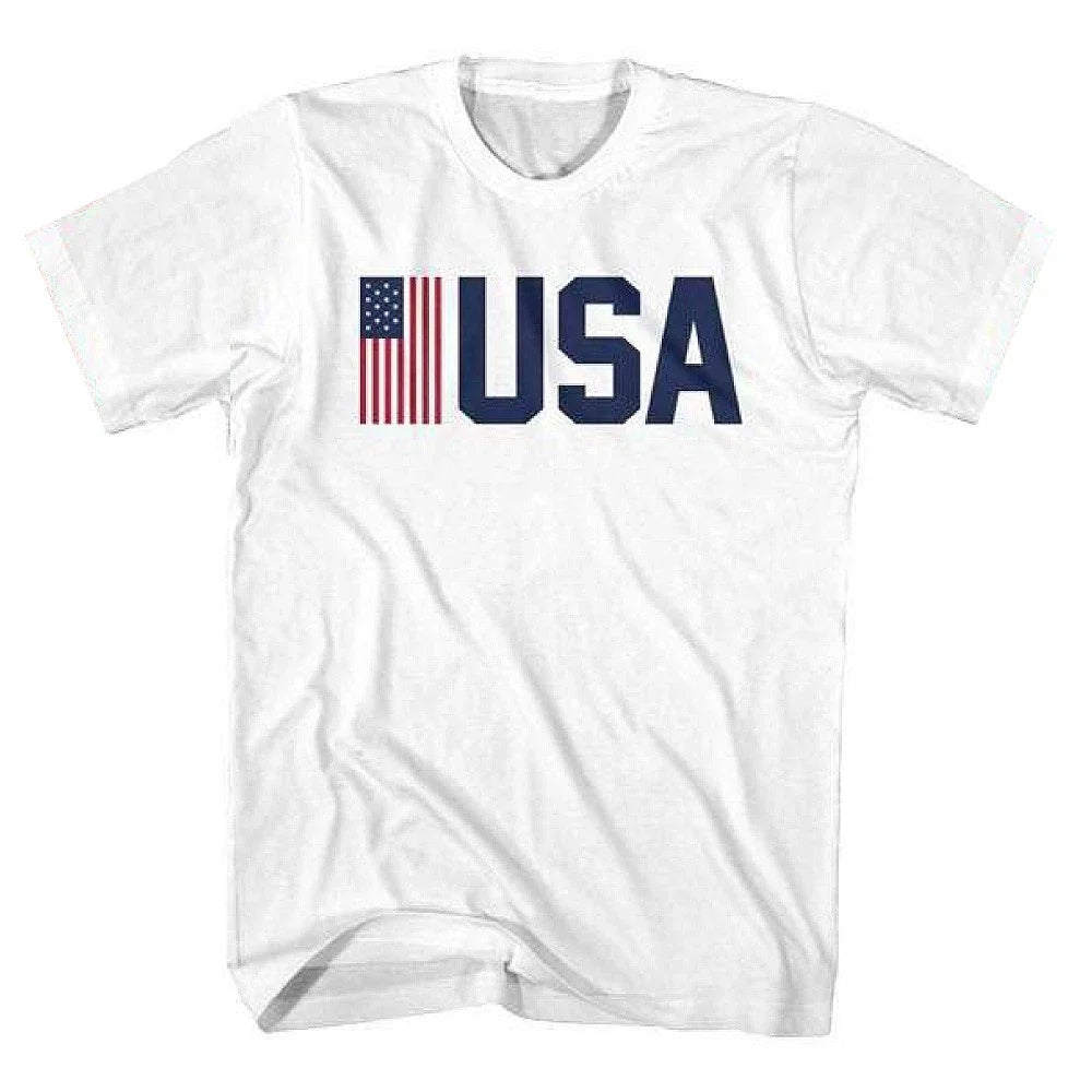 USA Patriotic Flag Blue USA Logo Men's T Shirt Unisex