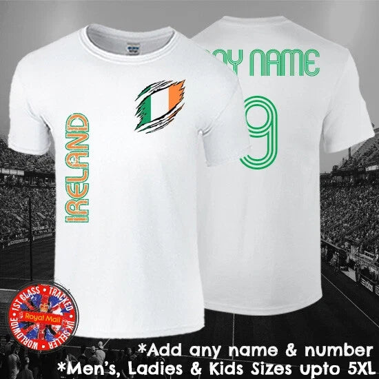 Ireland Football Fan Personalised Mens Ladies Kids Euros World Cup Irish Unisex