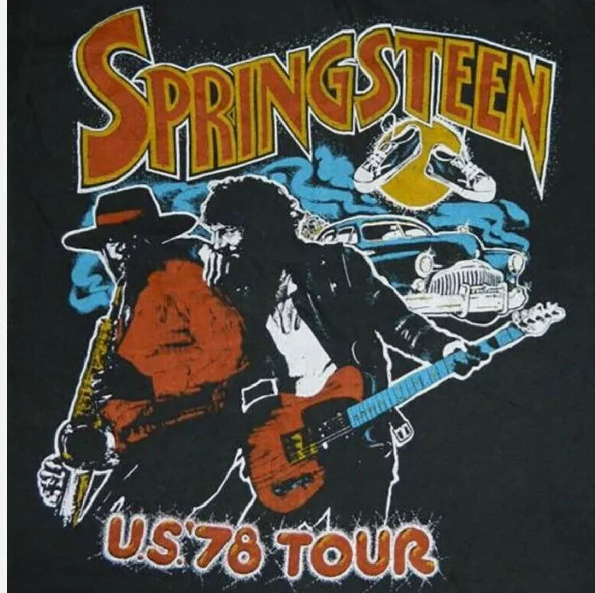 Vintage BRUCE SPRINGSTEEN 1978 Tour Black All Size Gift Fans Music Unisex