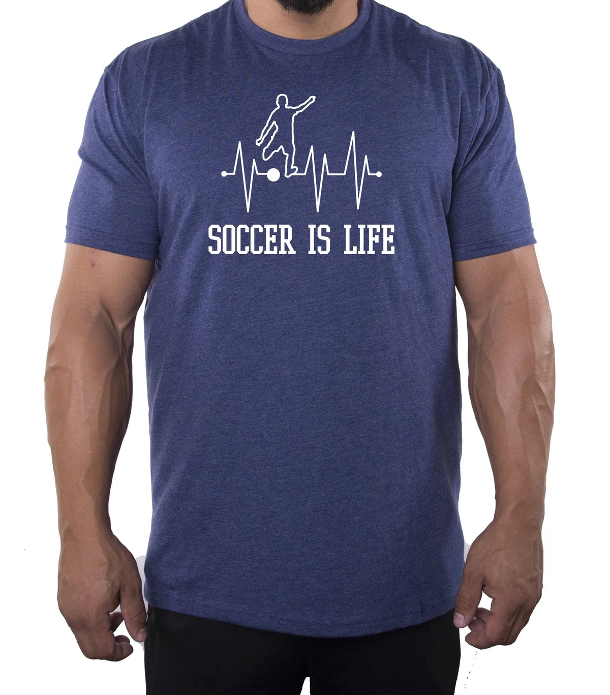 Soccer is Life Heartbeat, Men's Soccer Shirts, Graphic s for Men Unisex