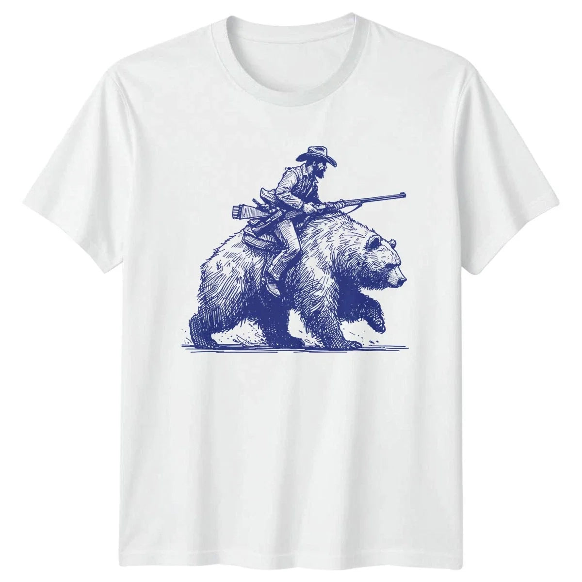 Bear Riding Hunter Wild West Style Mens Cowboy Hunter Fathers Day Gift Unisex