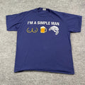 Funny Naughty I'm A Simple Man Humor Shirt XL 23x27 B**bs Beer Truck Unisex