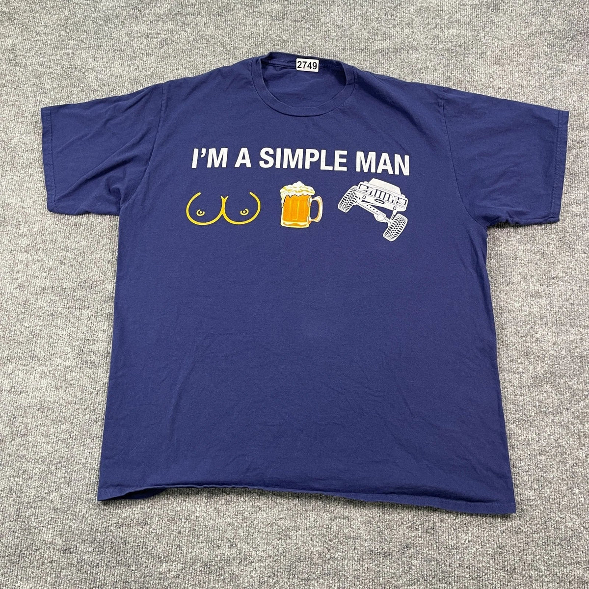 Funny Naughty I'm A Simple Man Humor Shirt XL 23x27 B**bs Beer Truck Unisex