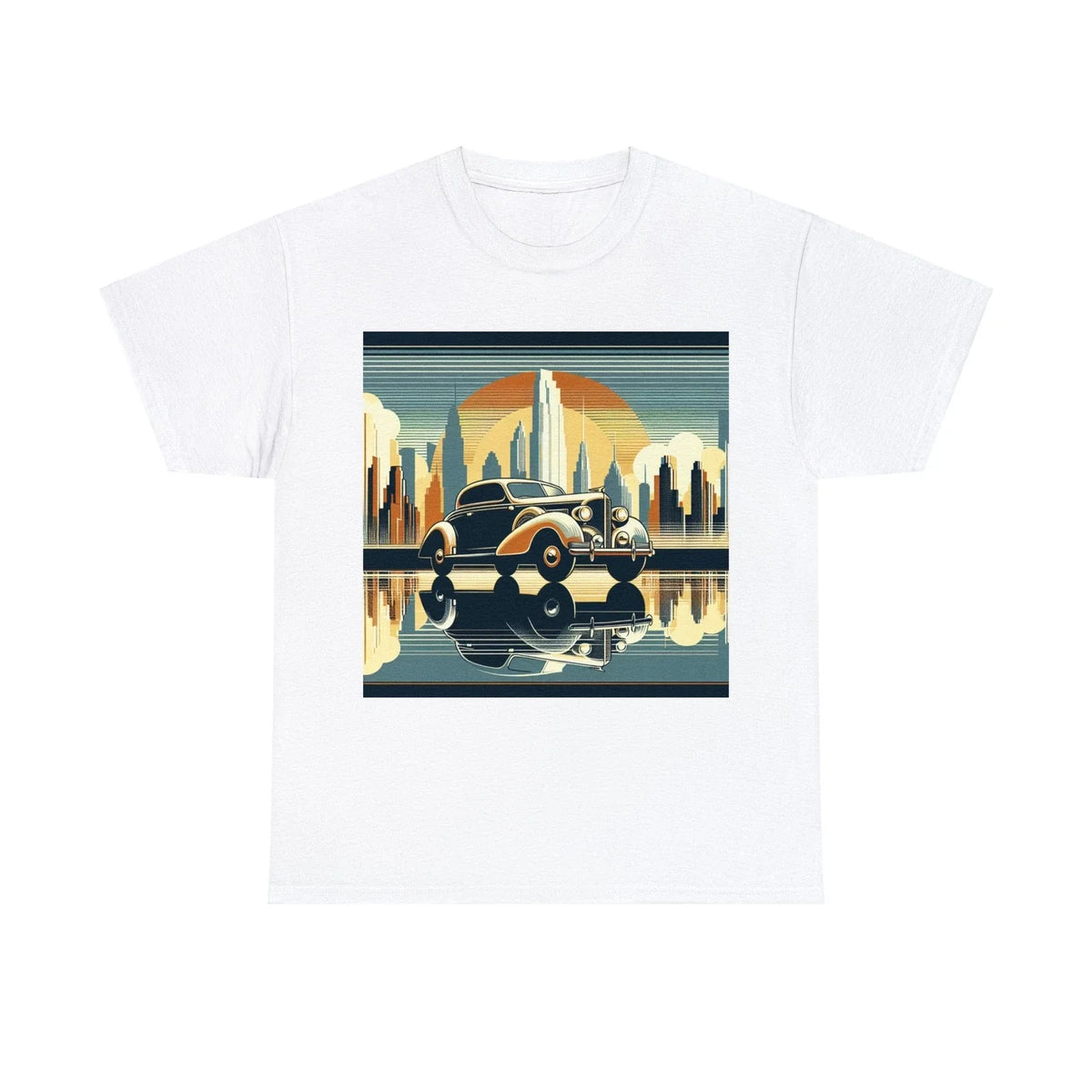 Unisex Adult T Shirt Vintage Car Art Deco Retro Sleek Classy Stylish Graphic Tee Unisex
