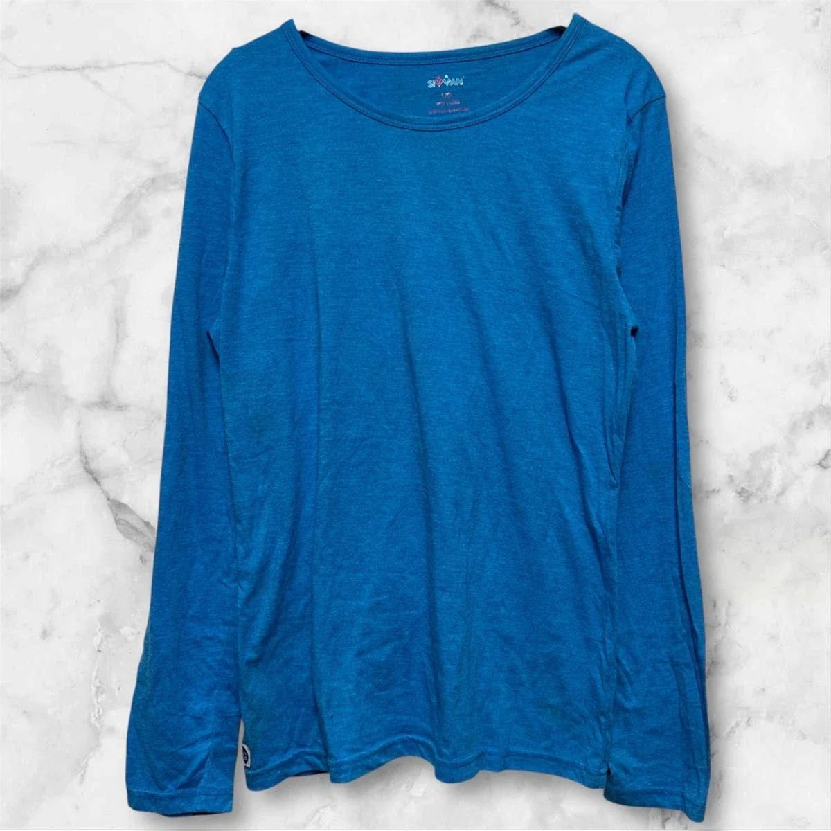 One-of-a-kind Sian [L] Blue Long Sleee Cut and Sewn Women's Stylish Unisex