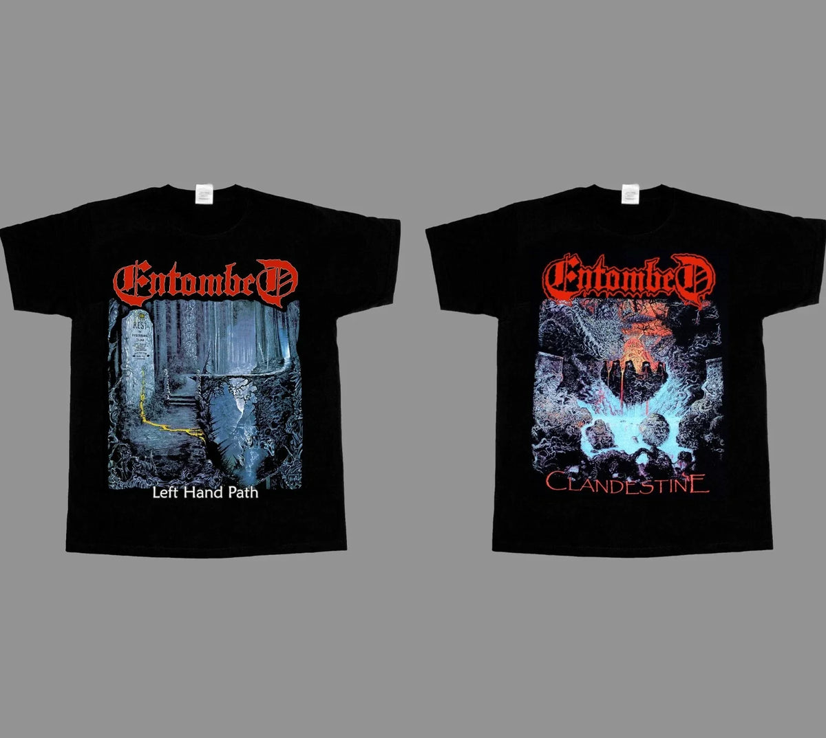 ENTOMBED CLANDESTINE LEFT HAND PATH NEW BLACK SHORT/LONG SLEEVE 3 4 5 XL Unisex