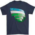 Curled Uzbekistan Flag Ukbek Day Football Mens 100% Cotton Unisex