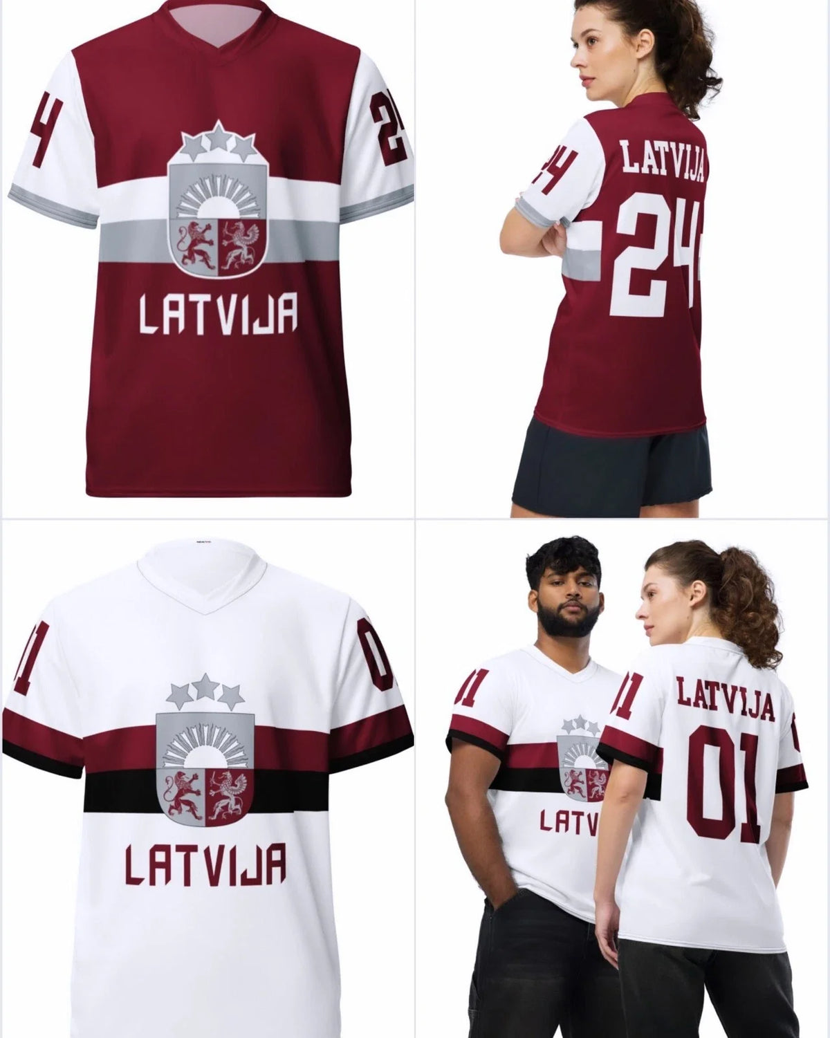 Latvia Ice Hockey Fan Sizes XS S M L XL XXL 3XL 4Xl Unisex