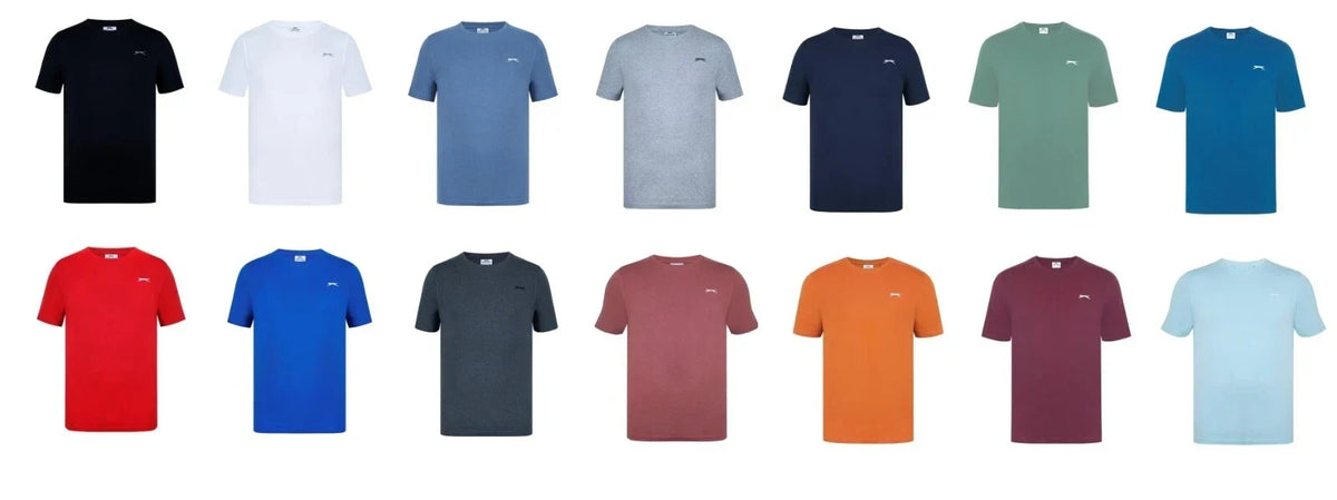 Mens Slazenger 100% Cotton Plain Crew Neck T Shirt XS S M L XL XXL 3XL 4XL BNWT Unisex