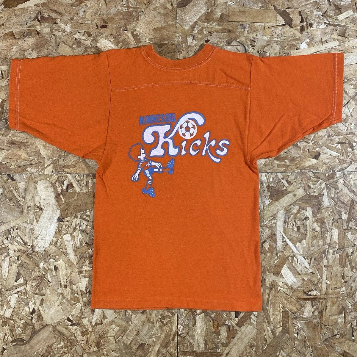 Vintage 70s Champion Blue Bar Minnesota Kicks Soccer Jersey Shirt Size Small Unisex