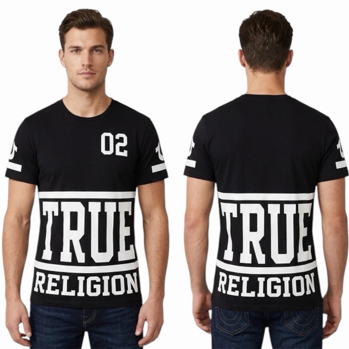 $95 TRUE RELIGION Black White STARTER Oversized Fit Designer Graphic NWT Unisex