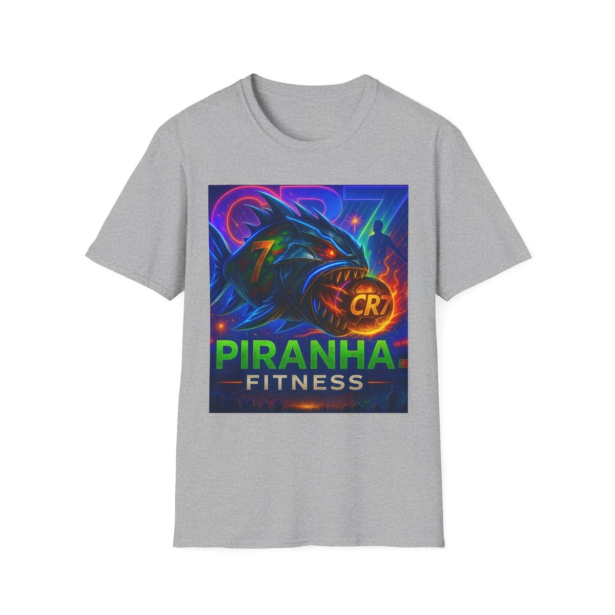 Piranha Fitness Colorful Tribute Shirt, CR7 Soccer Fan Apparel, Gym Workout Top Unisex
