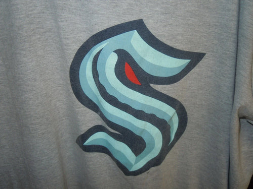 " FANATICS " SEATTLE KRACKEN GRAY SHORT SLEEVE T SHIRT - SIZE XL Unisex