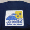 JOHNNIE O Mens L LARGE T SHIRT WAVE RIDER NAVY BLUE YELLOW DALE 2.0 GOLF TEE Unisex