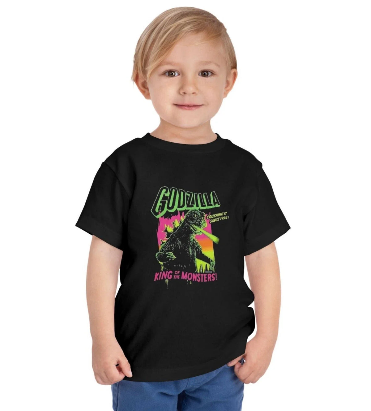 Godzilla King Of The Monsters Neon Toddler Short Sleeve Tee Bella+Canvas 3001T Unisex