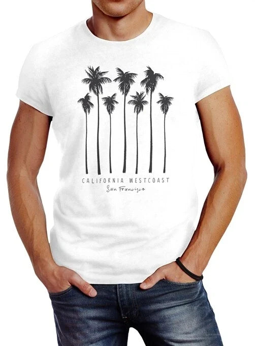 Men's Palm Trees California West Coast Palms Summer Slim Fit Neverless® Unisex