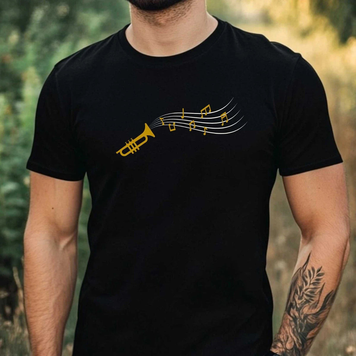 Mens Trumpet Motif Cotton Size XS to 5XL Unisex