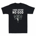 Satan I Kneel Before No God Funny Christian Gift Retro Men Short Sleeve Unisex