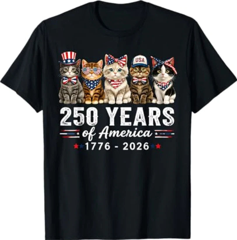 250 Years of America Cats Patriotic Cat Lover Unisex