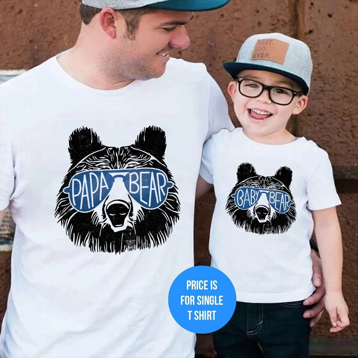 (2418) Papa Bear Baby Bear Dad and Baby Matching Father's Day Gift Shirt Unisex