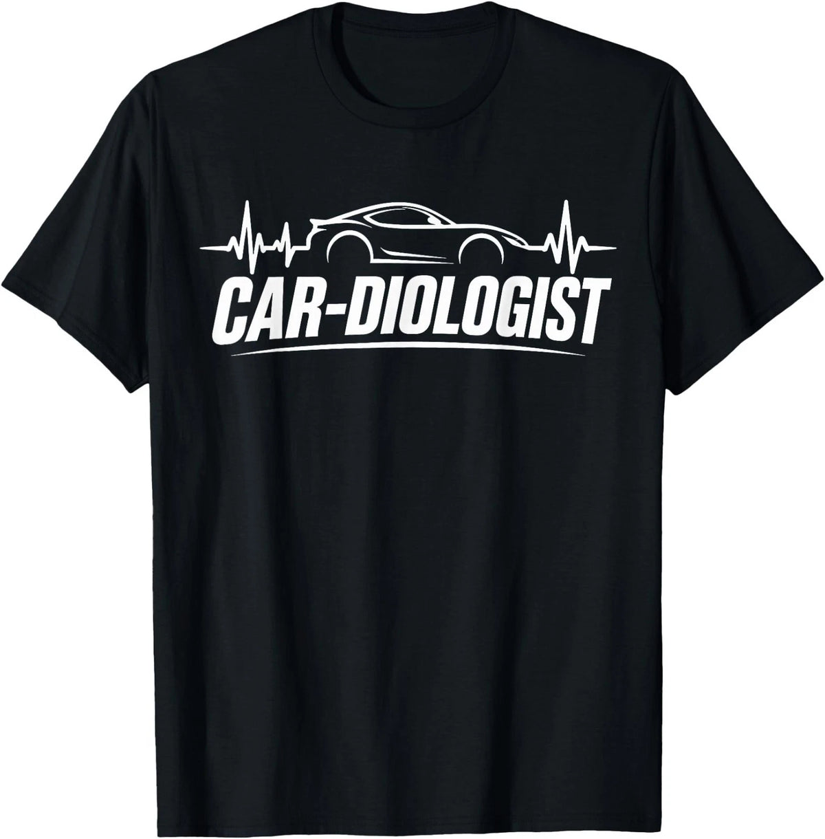 Car-Diologist Funny Car Lover Automotive Mechanic Heartbeat T-Shirt