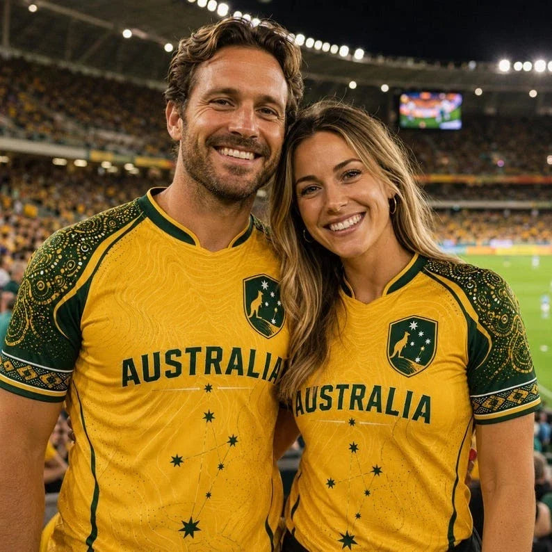 Personalized Australia Soccer Jersey, Football Fan Gift for Father, Husband, Boy Unisex