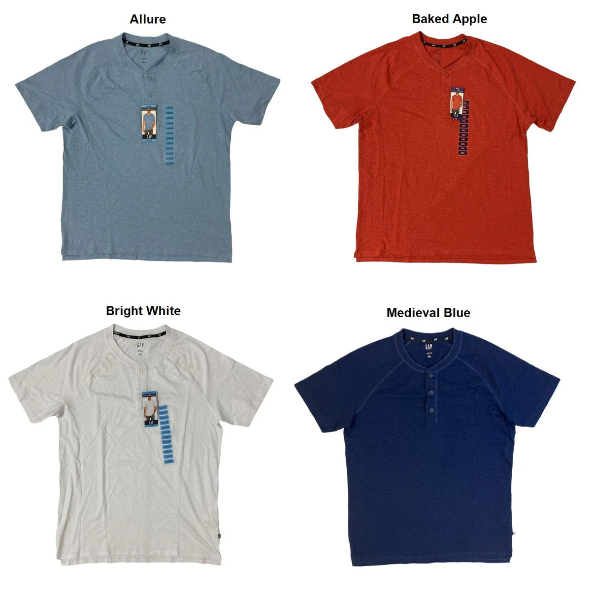 GAP Men's Soft Cotton Raglan Short Sleeve Henley Shirt Unisex