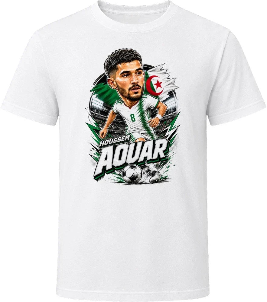 Houssem Aouar, Algeria Caricature Soccer 2026 T Shirt Unisex